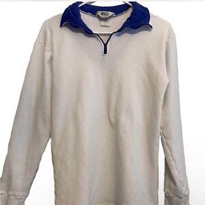 REI White and Blue Zip Pullover